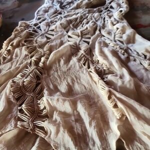 Vici Cream Macramé Detail Women's Top